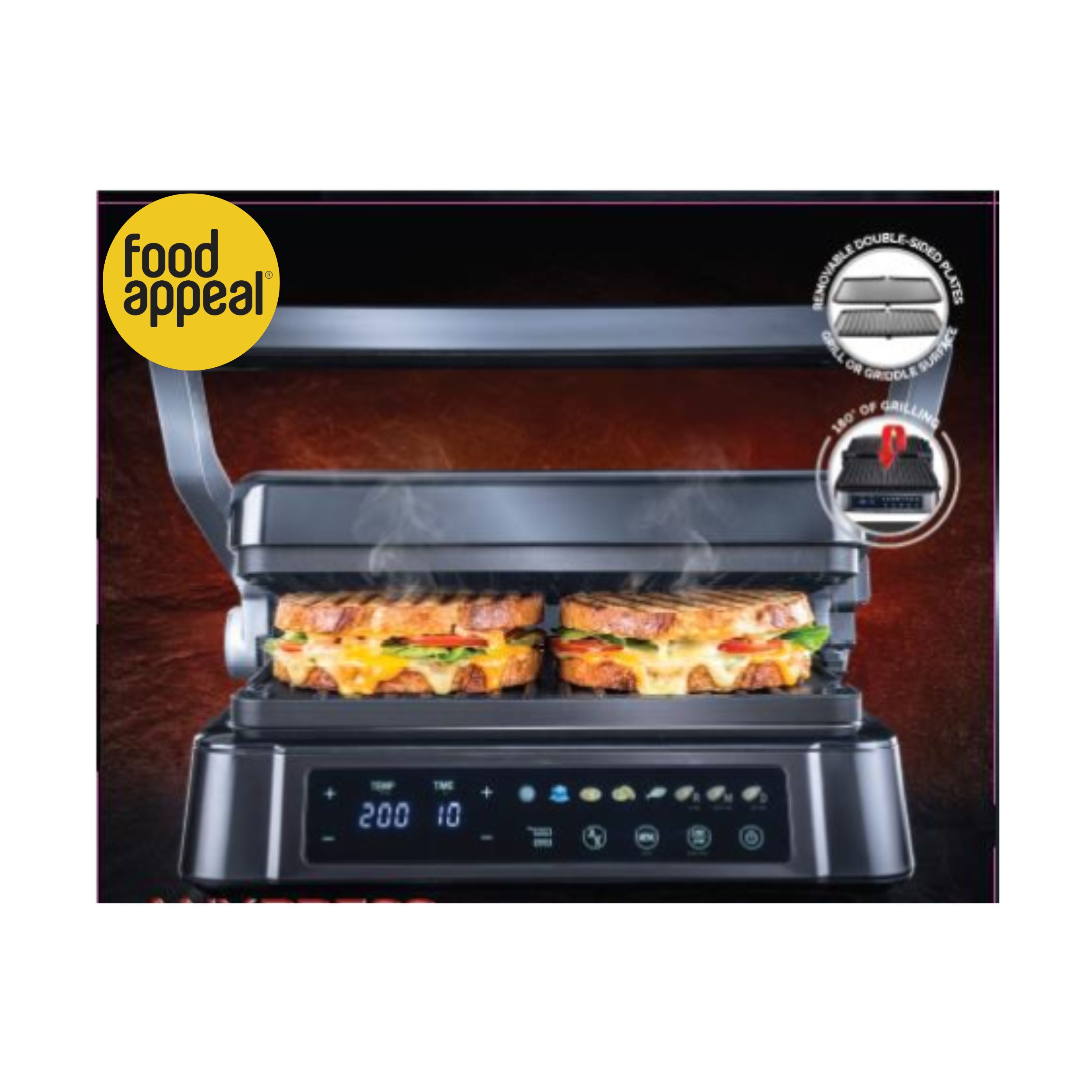 2 ב-1_ טוסטר חשמלי + גריל פסים עוצמתי ANYPRESS PRO 411859, פוד אפיל. מתנות לעובדים - סמארט פרסום