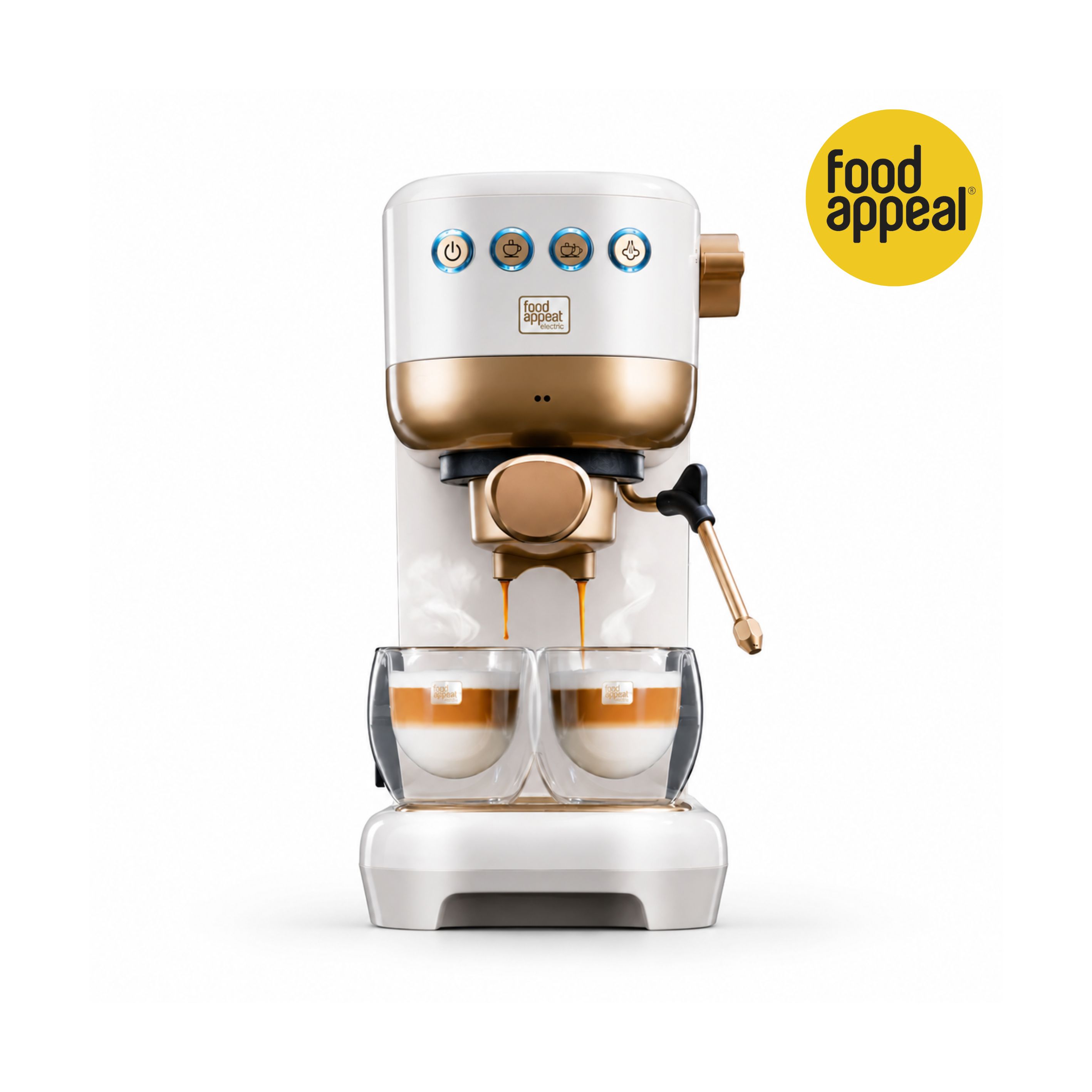 מכונת אספרסו 2 ב-1_ קפה טחון + קפסולות Nespresso, לבן, פוד אפיל. מתנות לעובדים - סמארט פרסום